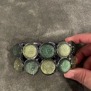 Green and Silver Stretch Bracelet